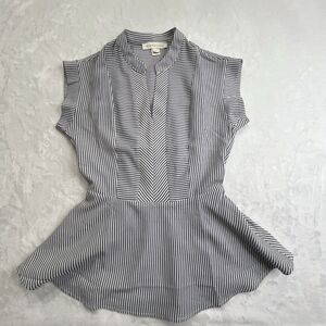 Monteau Black And White Stripe Casual Blouse XS